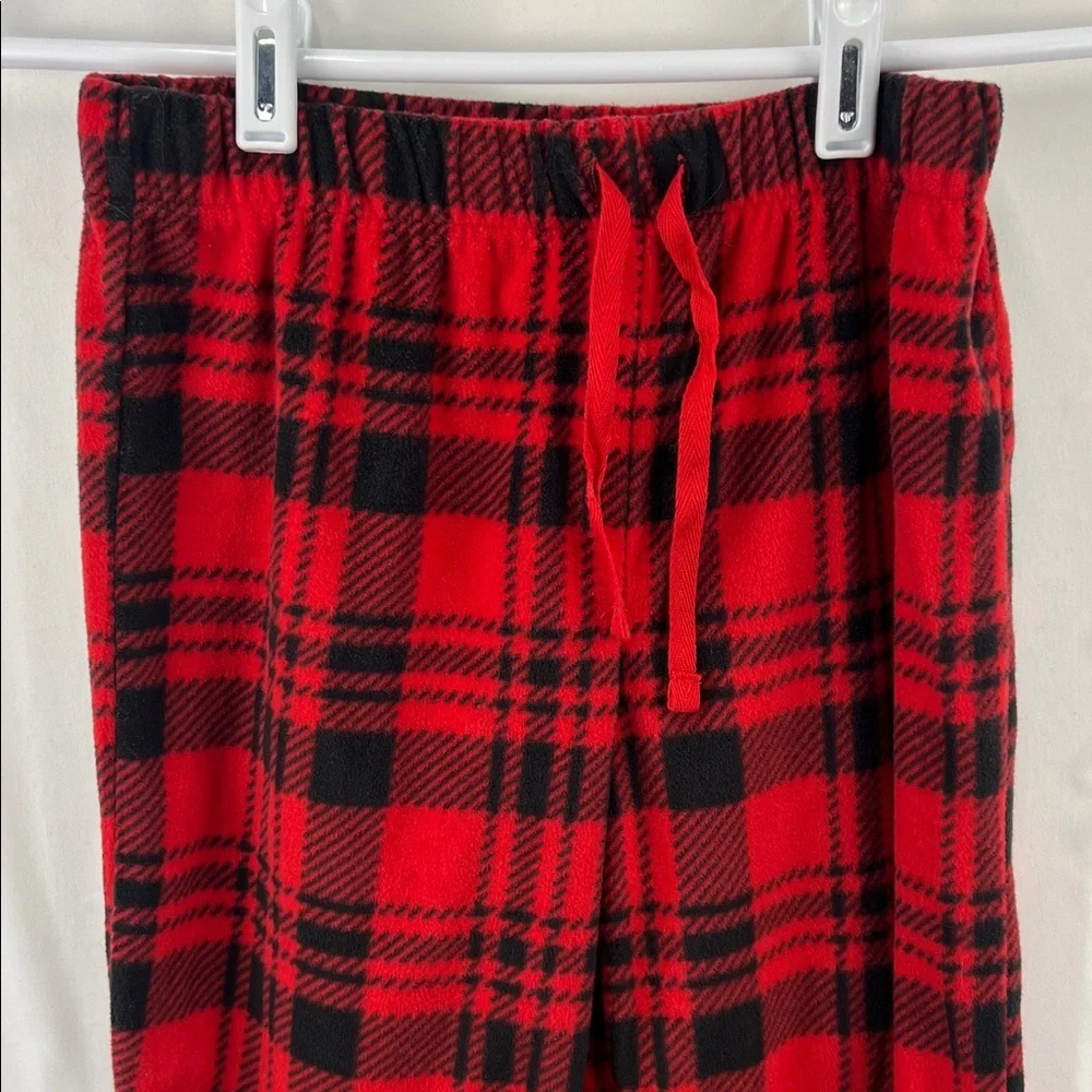 Girl’s Fleece Pants - Red Plaid - Size 8 Medium